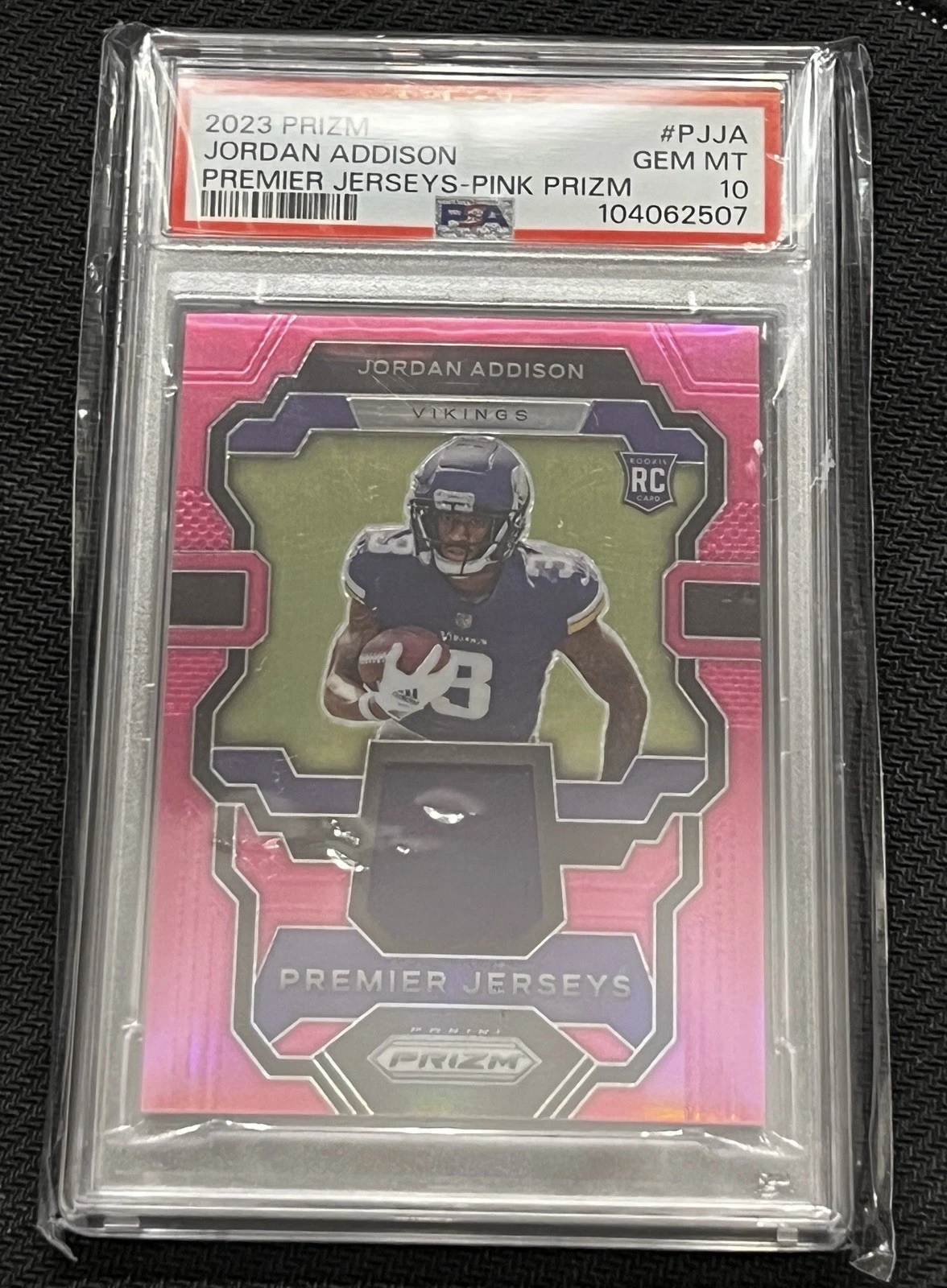 Jordan Addison Panini Prizm Premier Jerseys #PJJA Pink