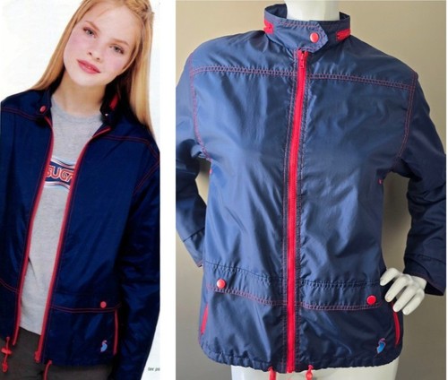 90's Delia's "Spill Breaker" Jacket By Spill S/M Nylon Blue Hood Lined Pockets