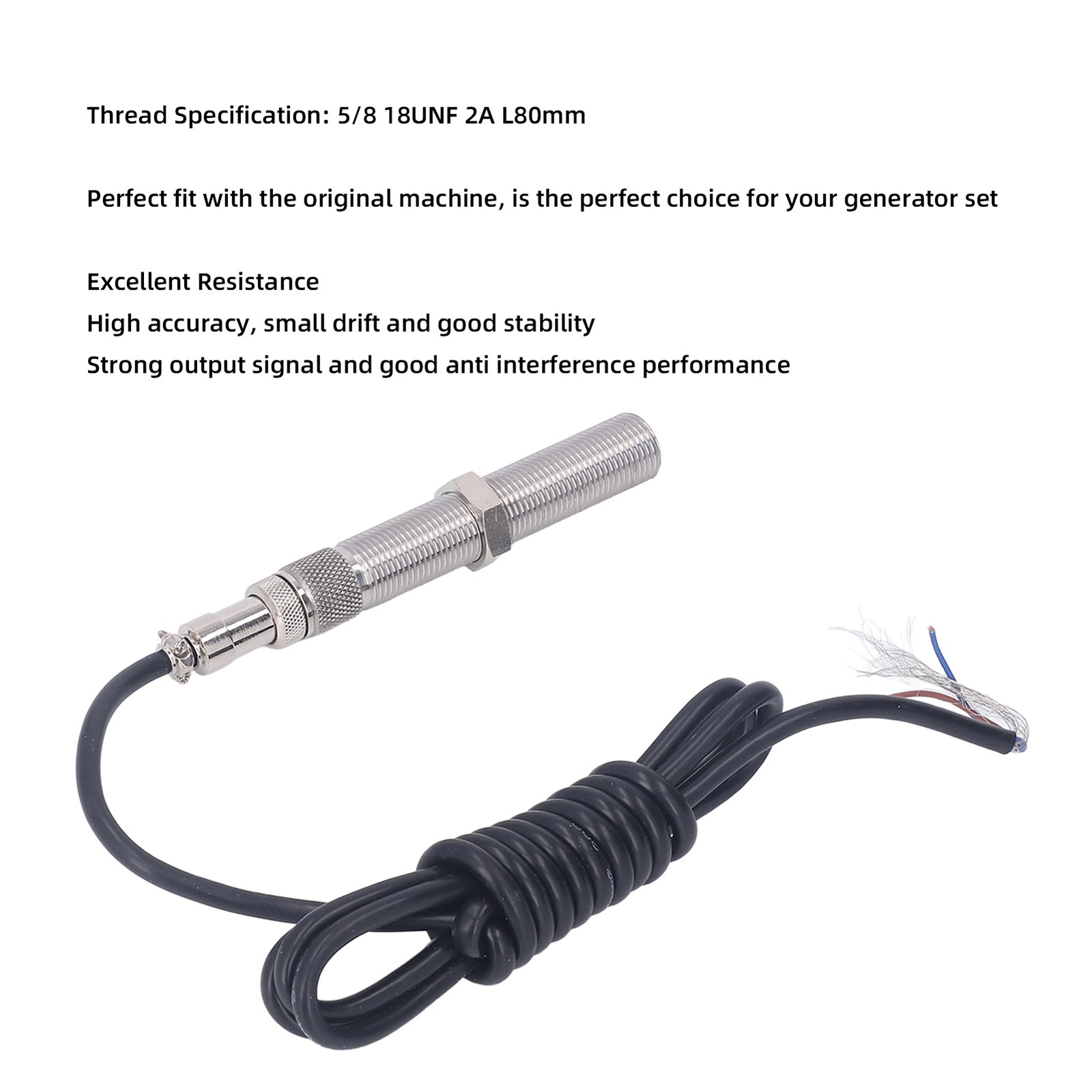 Speed Sensor 5/8 18UNF 2A L80mm Thread 1.5m Harness MPU Magnetic