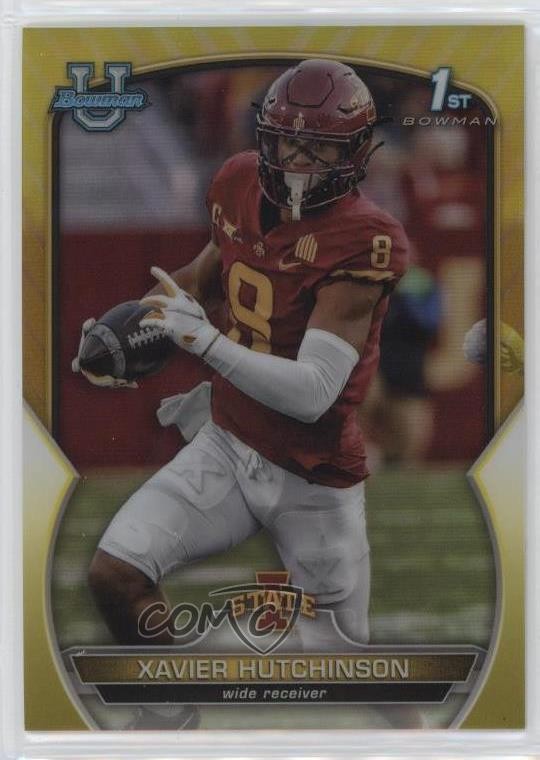 2022 Bowman U Chrome Yellow Refractor 48/75 Xavier Hutchinson #32 rp9