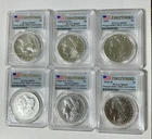 2021 Morgan/Peace Dollar 6 Set-PCGS MS69 First Strike  P D S O CC - Flag Label