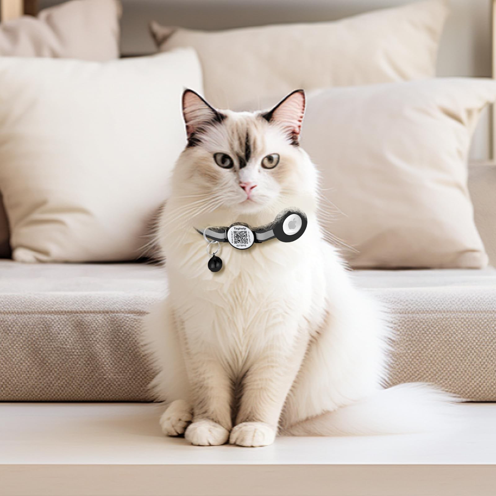 6 Pack QR Code Cat Collar - Breakaway Reflective Collars with Bell & Online I...