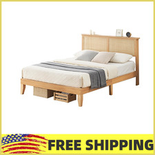 Twin/Full/Queen/King size Bed Frame with LED Lights,Headboard Platform Bed Frame