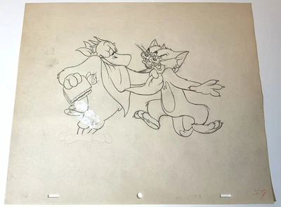 Tom & Jerry (1945) Original Production art drawing douga Hanna Barbera cel - Image 1 of 3