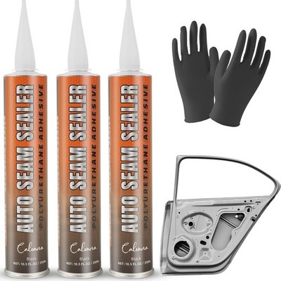 Professional Automotive Seam Sealer Polyurethane Sealant Black 3 Pack Paintable