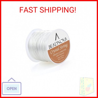 BEADNOVA 1mm Elastic Stretch Crystal String Cord for Jewelry Making Bracelet Bea