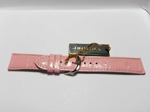 Light Pink Genuine Leather Replacement Watch Band Strap 18 mm w silver buckle