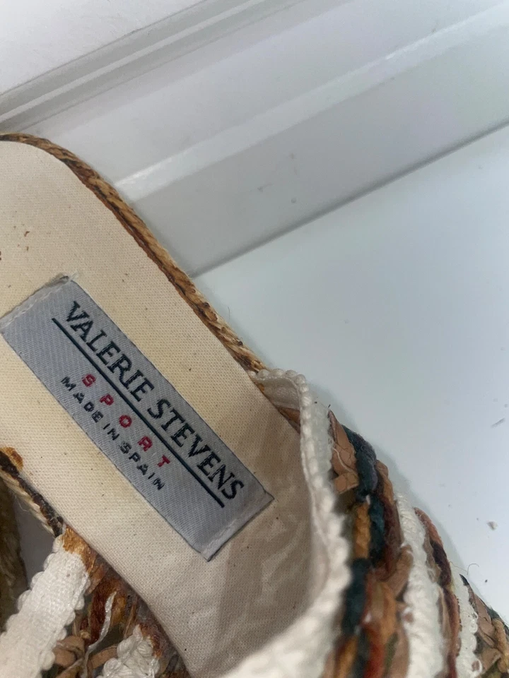 Sandalias Valerie Stevens Vintage Hechas en España Crochet Cuña Slide talla 9 Foto 4 de 4