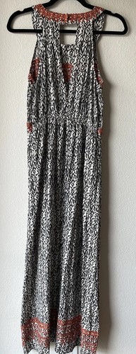 THML Jameson Maxikleid bestickt orange und schwarz Neckholder - Bild 3 von 7