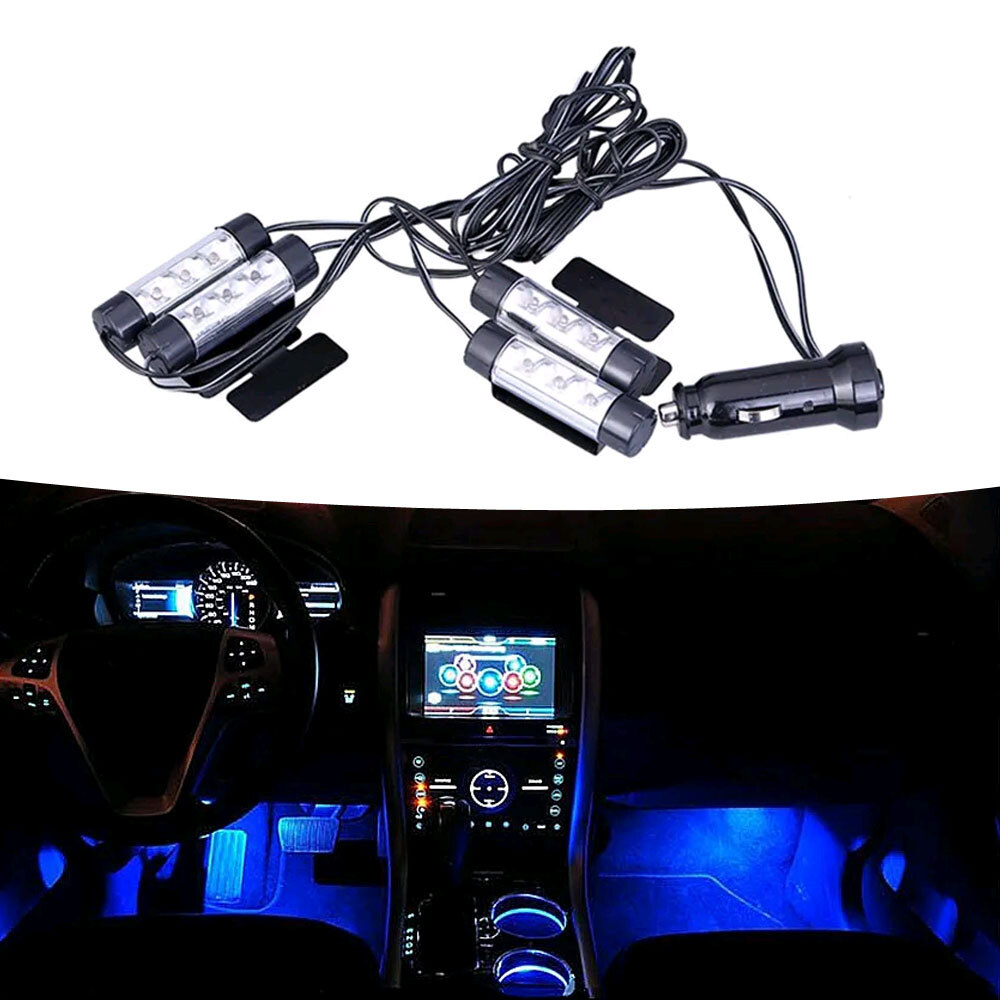 1 Set 3 LED 4 in 1 Car Interior Decor Atmosphere LED Lights Lamp Car Accessories