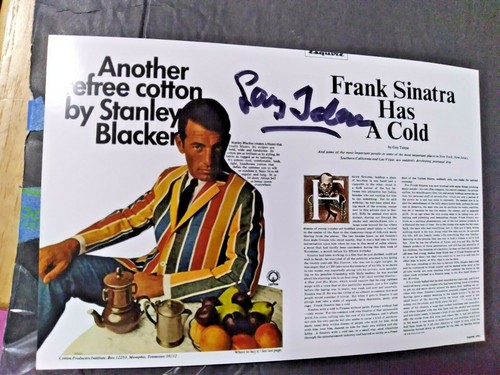 GAY TALESE ESQUIRE MAGAZINE FRANK SINATRA HAS A COLD SIGNED AUTOGRAPH