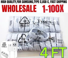 1-100X Wholesale Type C Charger Cable USB C Fast Charging Cord For Samsung LOT