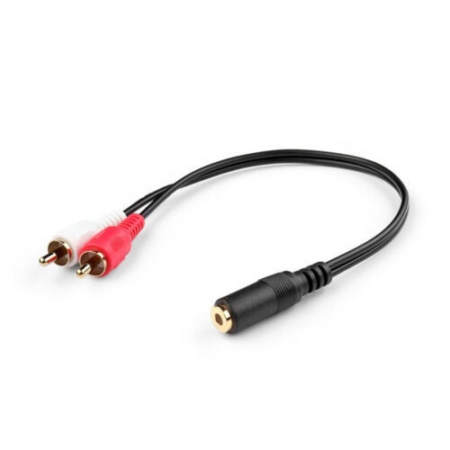 3.5mm 1/8" Stereo Female Mini Jack To 2 Male RCA Plug Adapter Audio Y Cable 0.5M - Picture 3 of 5