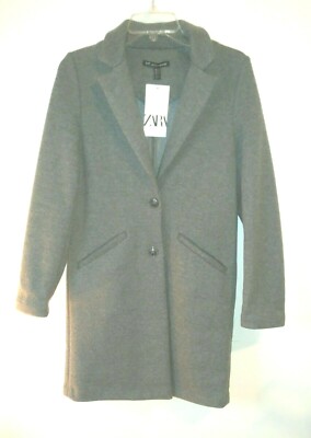 Zara trf outwear jacket fitted dark Grey with pockets size s 