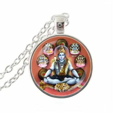 BUDDHA INDIA ASIAN MONK SPIRITUAL PRAY pendant 22" Sterling Silver 925 necklace