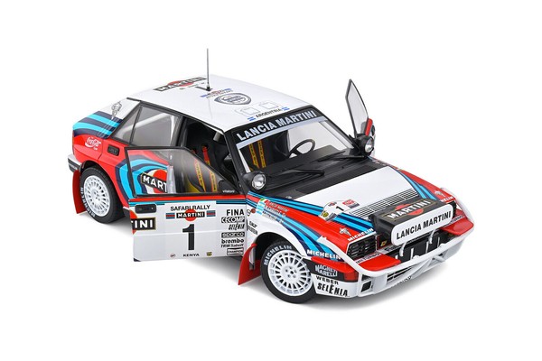 Lancia Delta Integrale 16V #1 3RD Safari Rally 1991 Solido 1:18 Modellauto Weiß-image