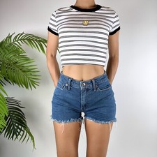 Vintage Y2K Indie Grunge High Waisted Distressed Blue Jean Denim Shorts / Sz: 2
