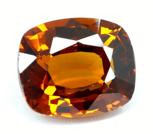 Natural Certified Hessonite Garnet Loose Gemstone 10.75 Ct Cushion Cut AAA+ - Picture 1 of 8
