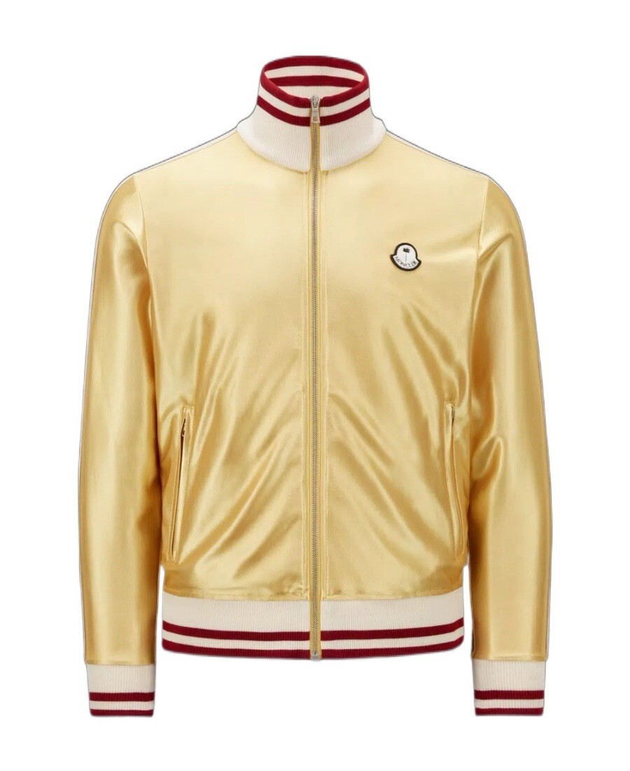 Moncler Mens X Palm Angels glossy zipper hoodie Gold | eBay