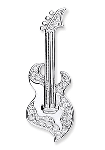 guitar brooch music themed