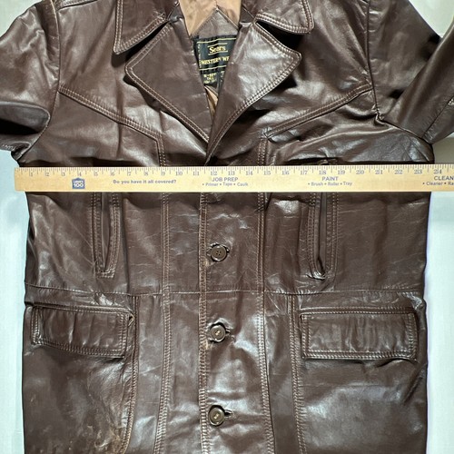 VTG Sears Western Wear Leather Jacket Size 46 Tall 80’s - Picture 4 of 8