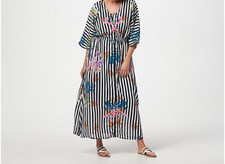 Tolani Collection Women's Printed Lined Woven Maxi Dress Color Striped Floral