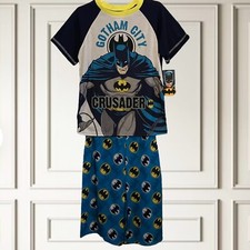 Batman DC Comics Boys Gotham City Crusader Pajamas Shorts Shirt Set Sz 10/12 NWT