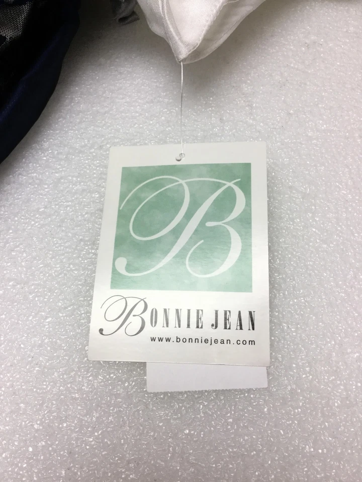 Bonnie Jean Girls Dress White Navy Flower Easter Formal Dress B40303 $58 - Image 4 of 4