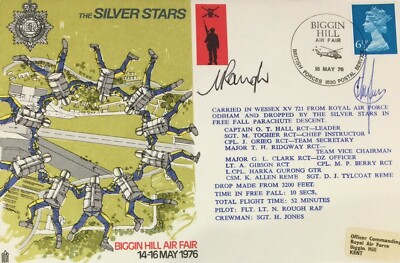 The Silver Stars: Biggin Hill Air Fair 14.-16 Mai 1976 geflogen FDC doppelt signiert