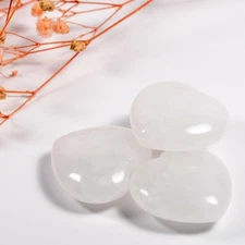 20pcs 30mm No Hole Heart Decoration Natural Quartz Stone Healing Crystal Gem GQ