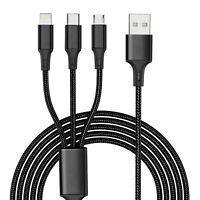 3 in 1 Multi USB Charger Charging Cable Cord For USB-C Micro USB Android IPhone