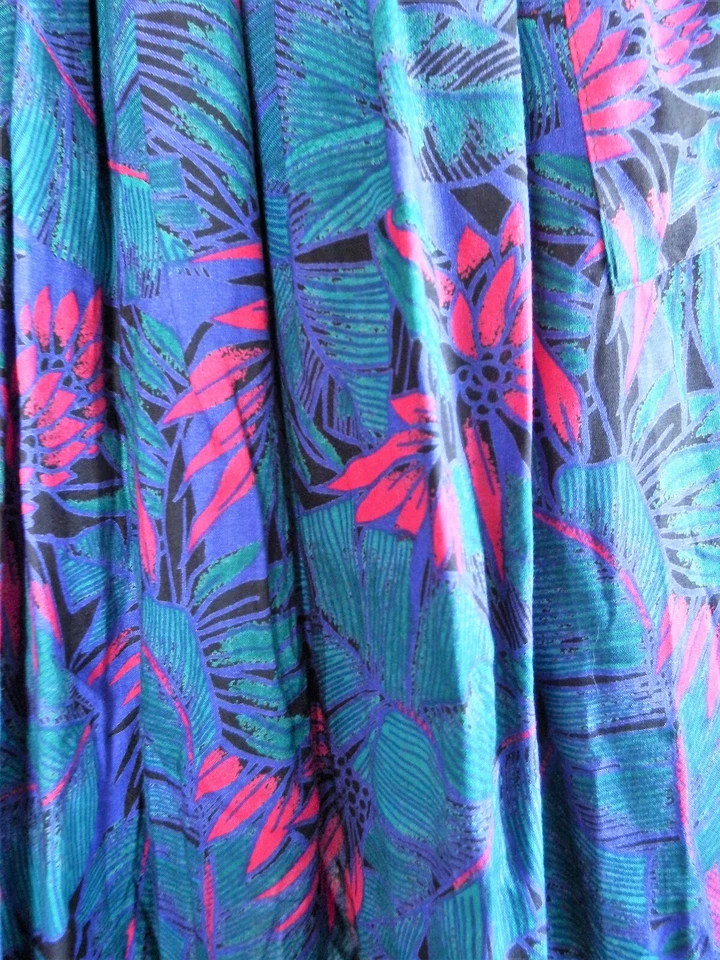 Jupe des années 80 Vintage véritable 100 % Viscose Made In France - Photo 3/4