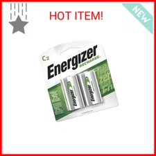 Energizer 2 Precharged Recharg Battery, C, NiMh, PK2 Lighting, Green and Silver 