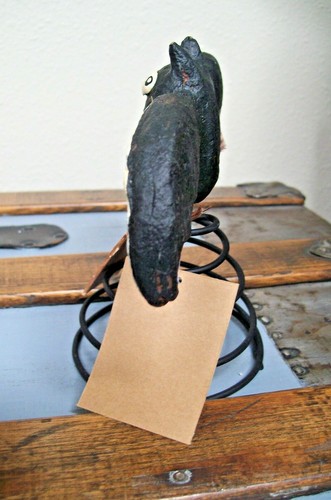 NWT 7 x 6" Spooky Black BAT on Metal Spring Rusti Table Figurine Halloween Decor - Picture 3 of 5