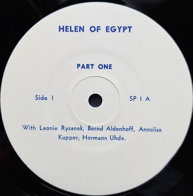 Strauss - Helen of Egypt, Live 1956, KEILBERTH, RYSANEK, 2 LP, Private, MONO