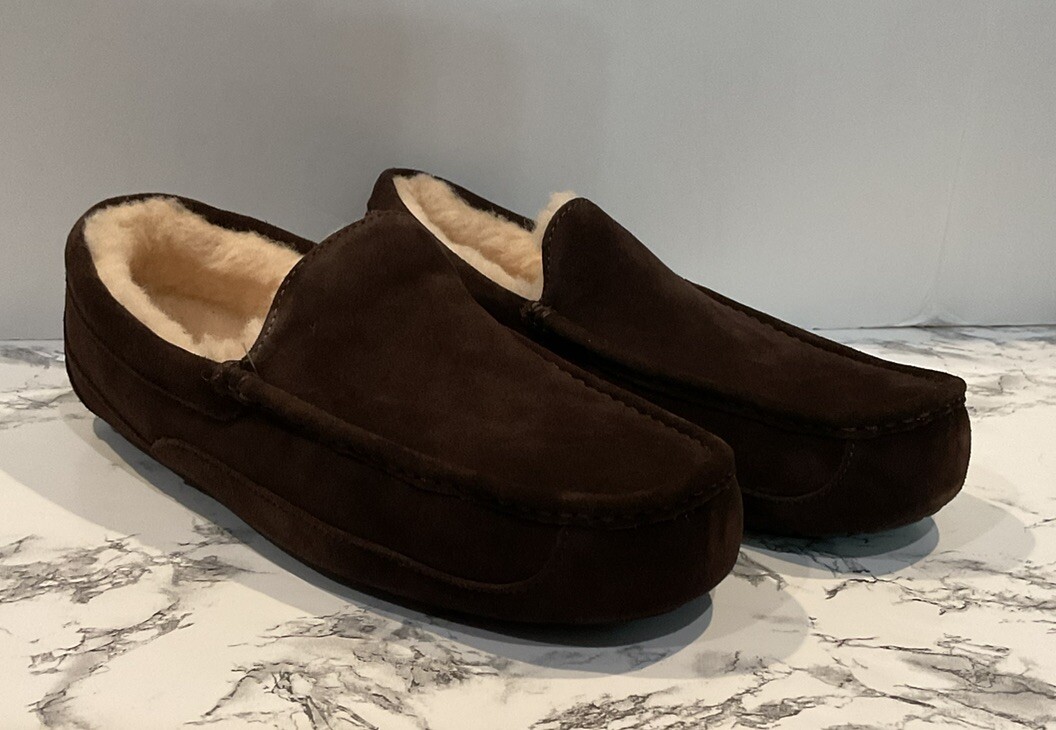 UGG Men’s Ascot Suede Slipper Moccasin 1101110 Espresso Brown Size 13 NWOB UGG Men main image 4