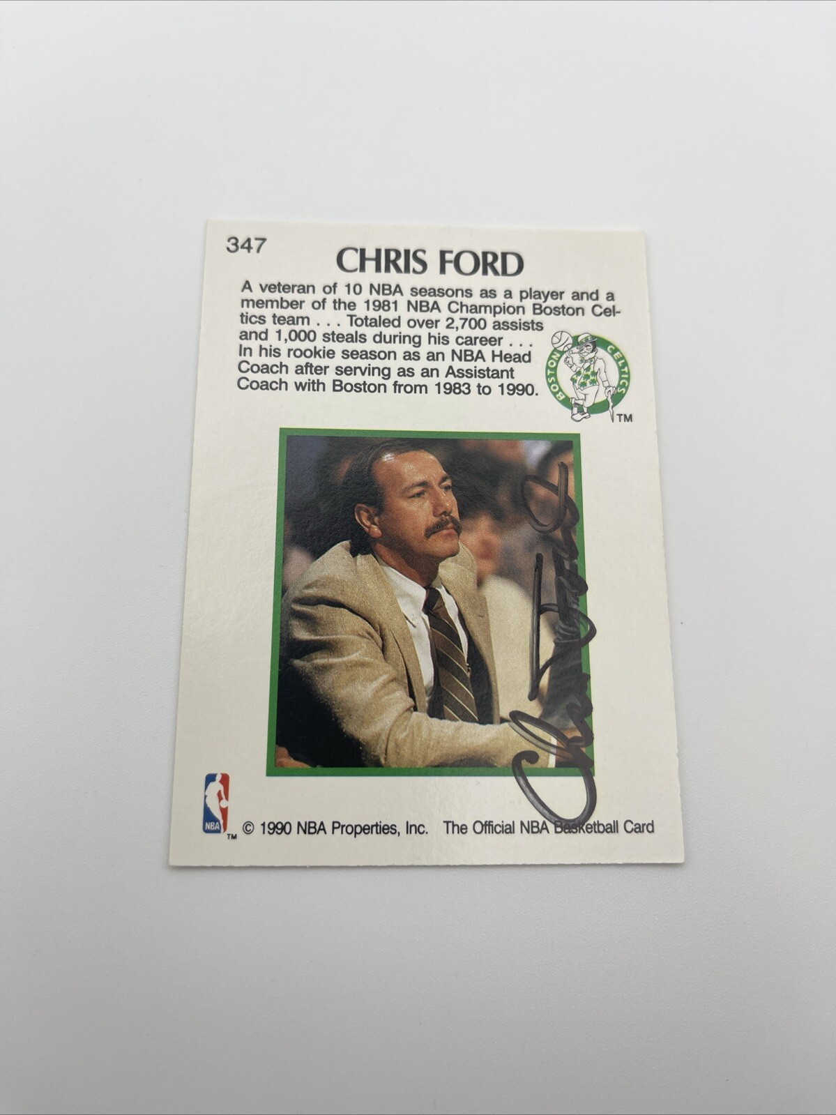 1990-91 NBA Hoops Chris Ford Autographed Basketball Card #347