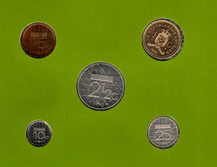 Coin Sets of All Nations Netherlands UNC 1986-1991 ERROR 1 Gulden 1989 Antilles - Image 4 of 4