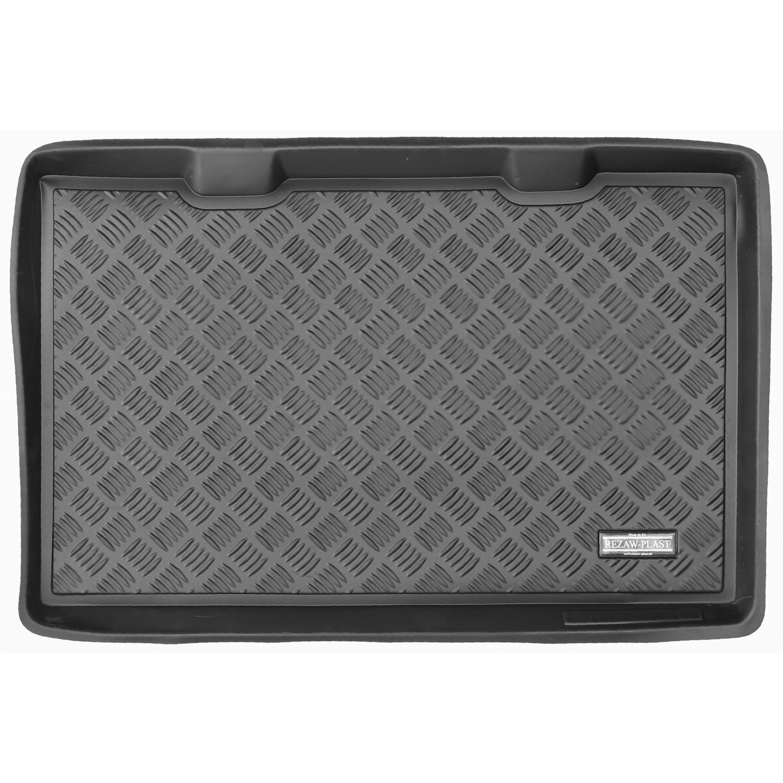 Tapis de coffre Rezaw-Plast pour Skoda Citigo 2011-2019 en caoutchouc noir avec antidérapant