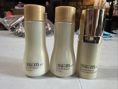 SU:M 37 (3 Pieces) Secret Repair Emulsion, Toner & Concentrated Serum. Travel Si