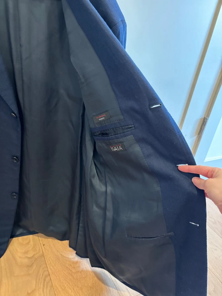 Куртка блейзер мужская Isaia Napoli 100% бамбук на трех пуговицах размер США 42 Drop 7L - Изображение 4 из 4