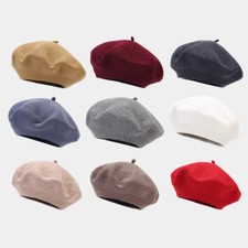 Berretto Donna In Maglia Newsboy Cap Pittore Solido Caldo Vintage Casual