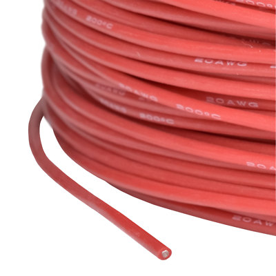 Silicone cable AWG 20 0.5 sq mm highly flexible supersoft red partCore 110030