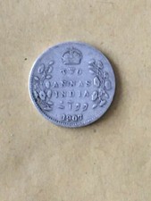 INDIA - 1907 KING EDWARD VII - SILVER TWO ANNAS COIN