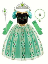 Traumhaftes Eiskönigin Prinzessin Anna Kostüm mit Accessoires, Gr.104/110