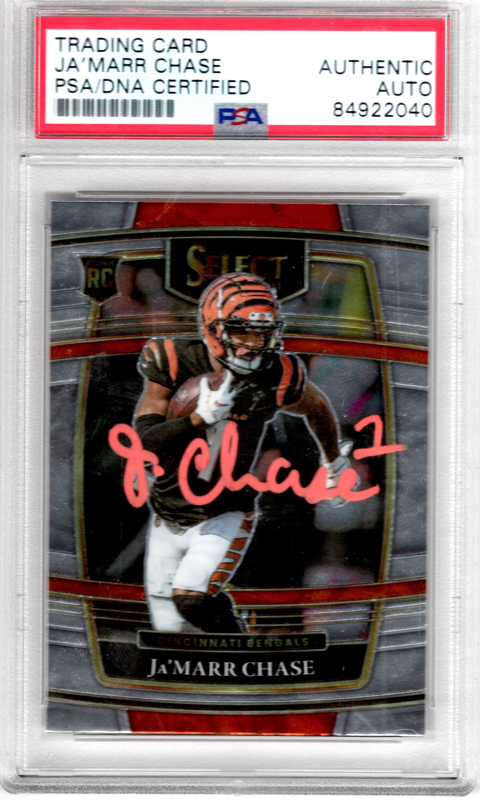 2021 Panini Select Autographed #47 Ja'Marr Chase PSA/DNA
