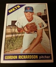 Gordon Richardson Mets 1966 Topps #51 Cardinals Authentic Signed Autograph JG2