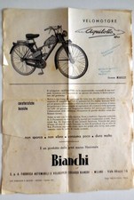 VOLANTINO VELOMOTORE AQUILOTTO BIANCHI 1952