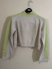 Women's Mock Turtleneck Boxy Pullover Sweater crop Wild Fable Off-White size L