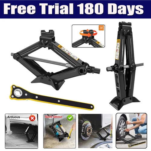 2 Tonne Scissor Jack & Spanner Extend From 110mm To 390mm Tyre Repair Tool Kit